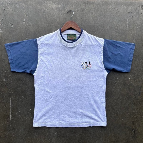 Vintage 1996 Atlanta Olympics Embroidered Rings Team USA T-shirt M - Picture 1 of 5